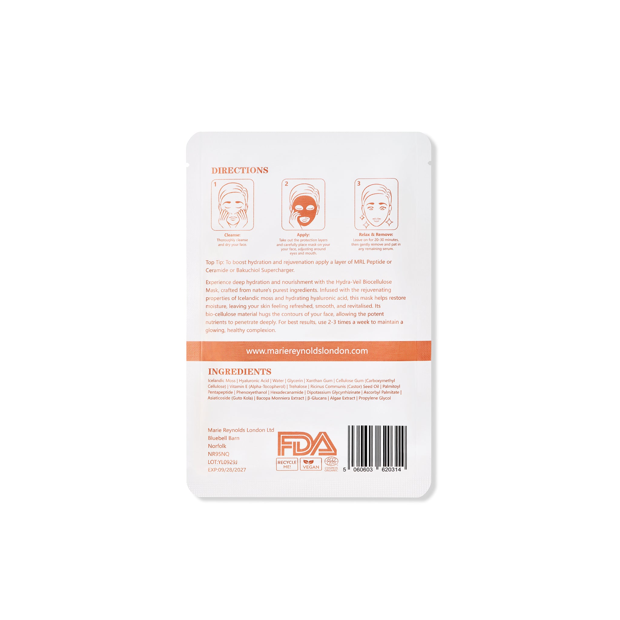 Hydra-Veil Biocellulose Sheet Mask x5